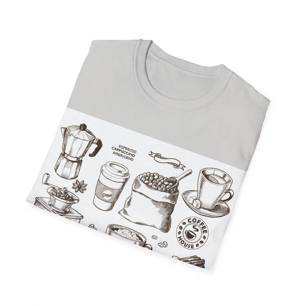 Coffee Lover T-Shirt — Chic Sketched Coffee Design