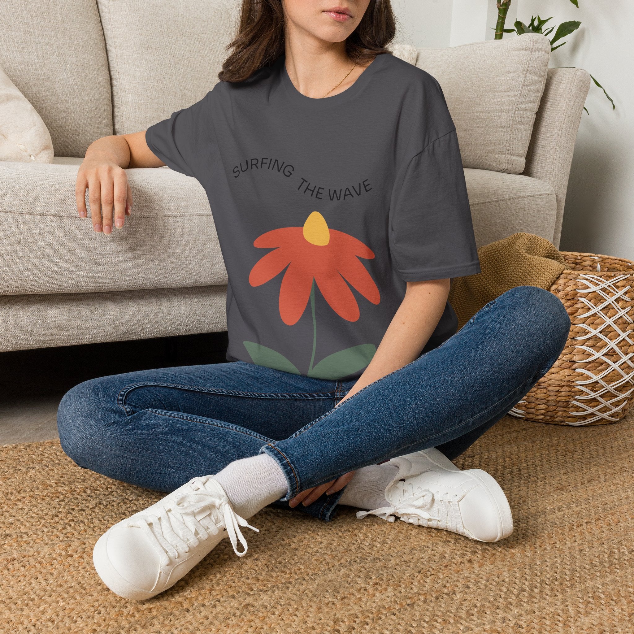 Surfing The Wave Floral T‑Shirt — Retro Daisy Graphic Tee