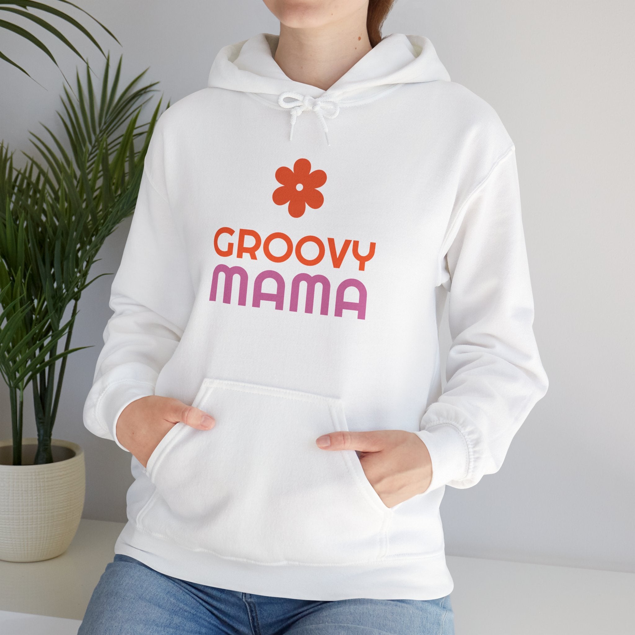 Groovy Mama Hoodie — Cozy Retro Flower Mom Sweatshirt