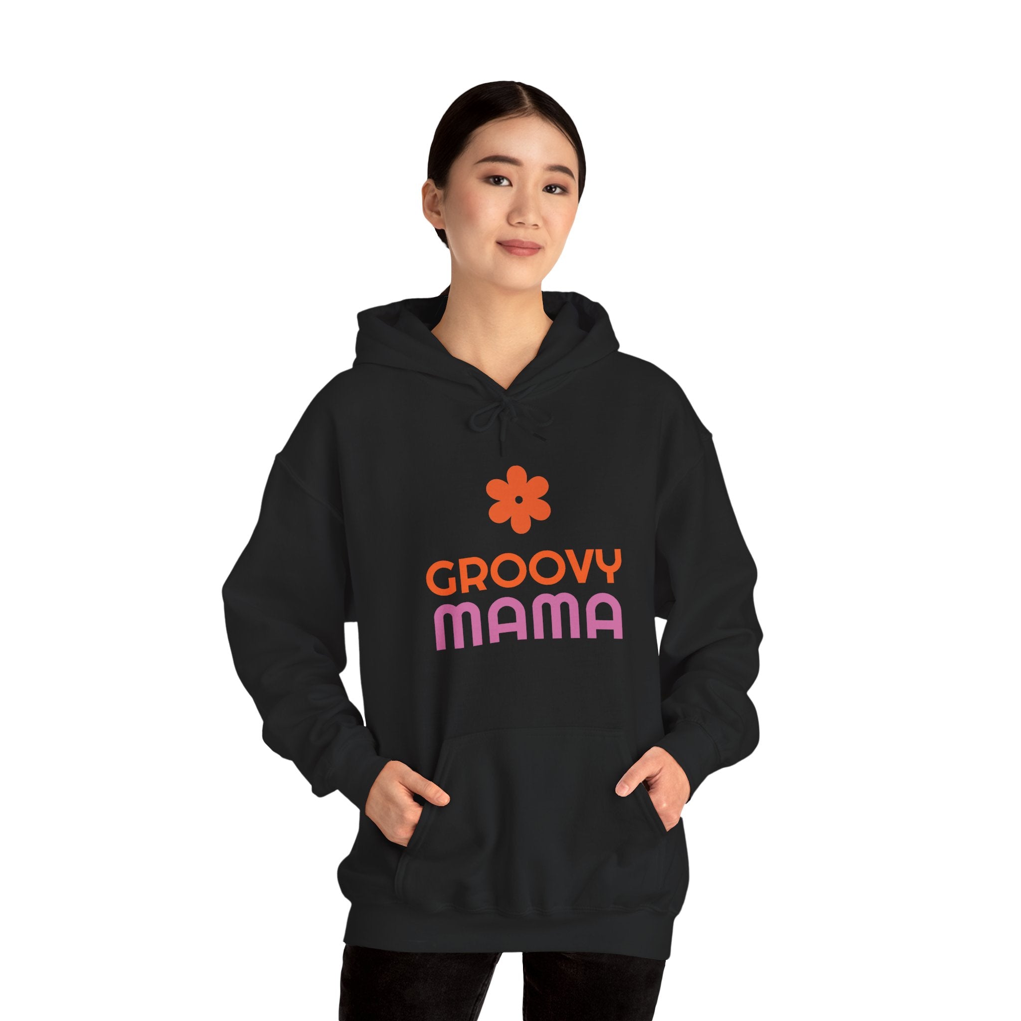 Groovy Mama Hoodie — Cozy Retro Flower Mom Sweatshirt
