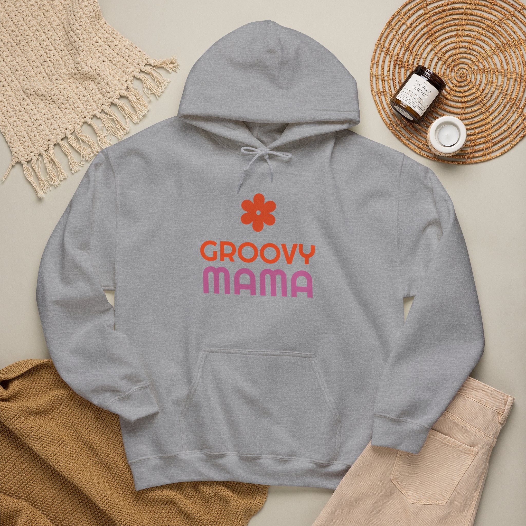 Groovy Mama Hoodie — Cozy Retro Flower Mom Sweatshirt