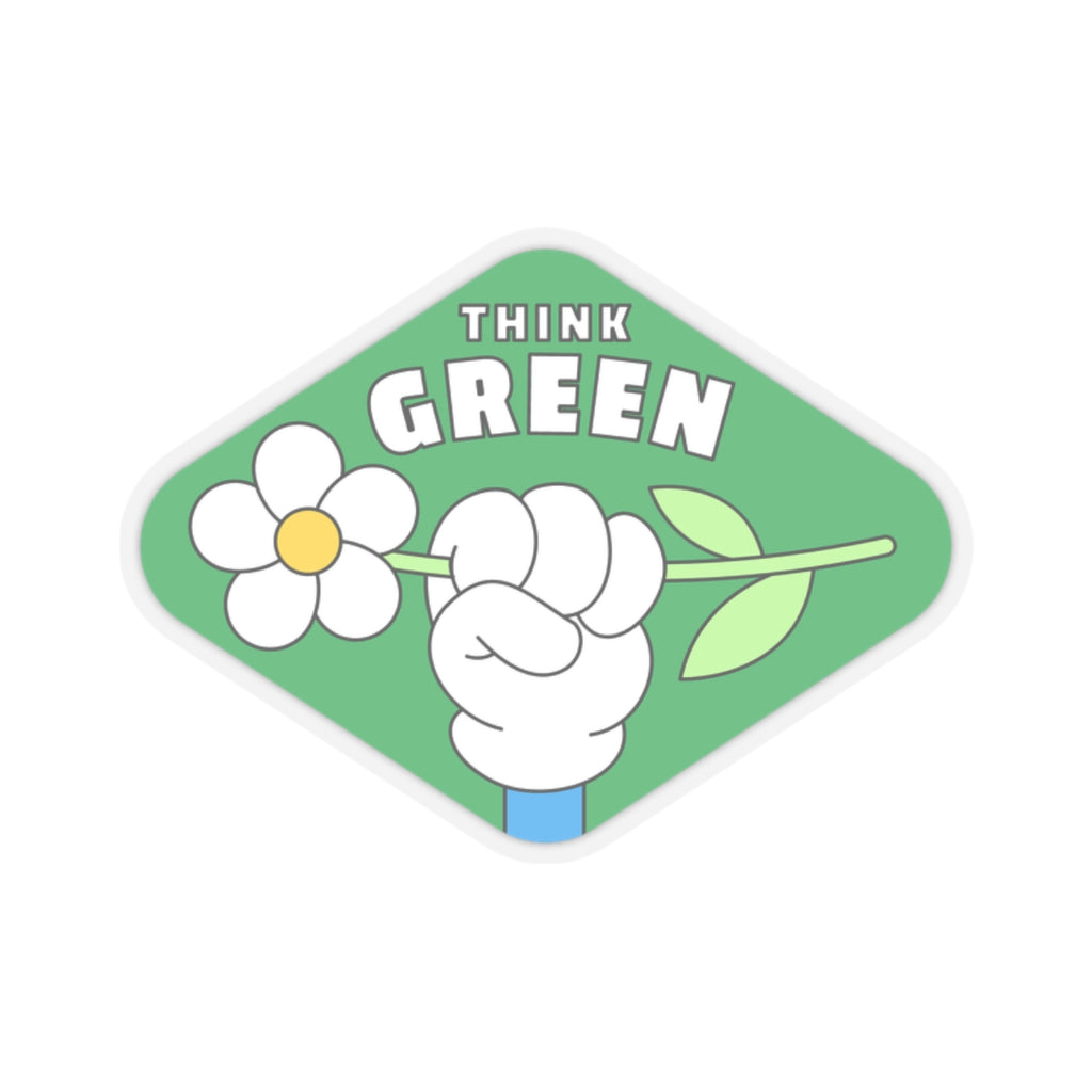 Think Green Floral Sticker — Eco-Friendly Vinyl Sticker