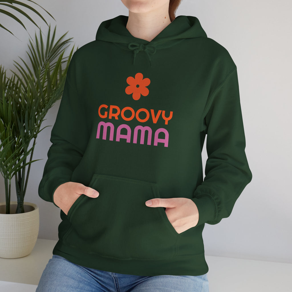 Groovy Mama Hoodie — Cozy Retro Flower Mom Sweatshirt