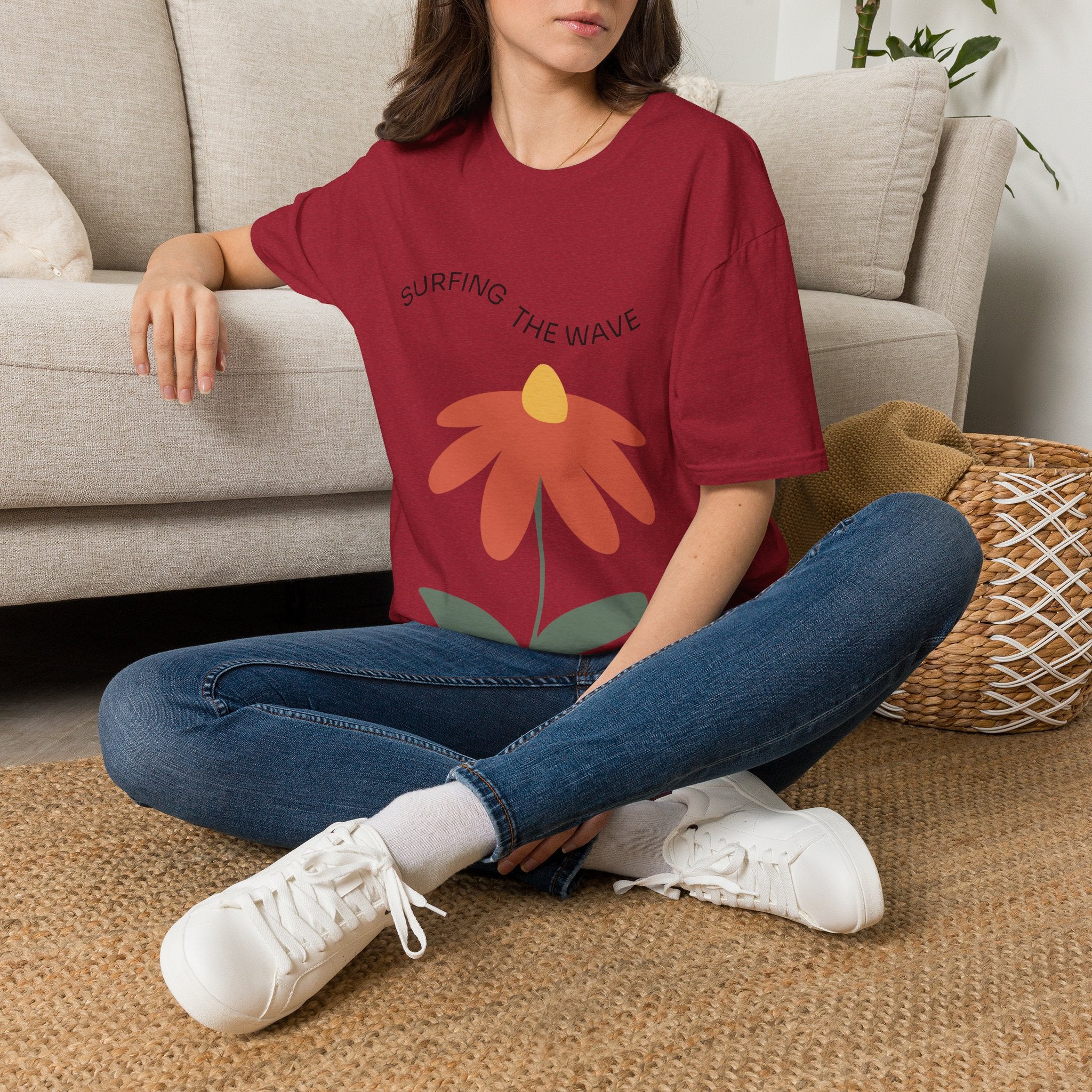 Surfing The Wave Floral T‑Shirt — Retro Daisy Graphic Tee