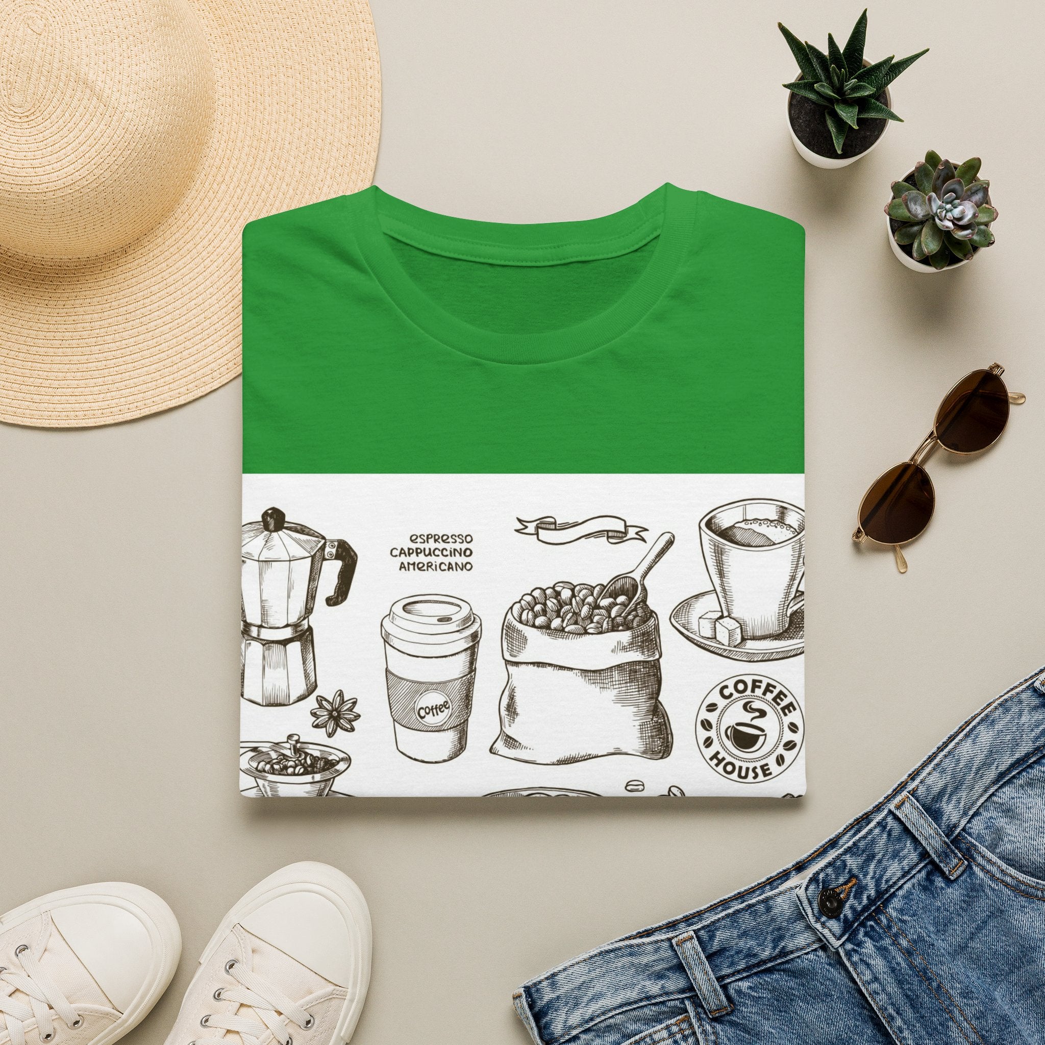 Coffee Lover T-Shirt — Chic Sketched Coffee Design
