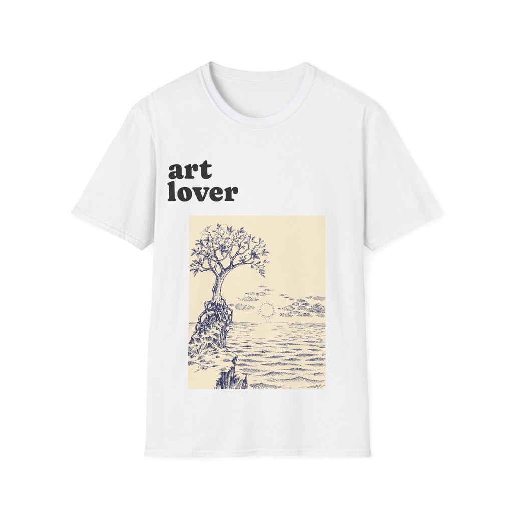 Art Lover T-Shirt — Vintage Seascape Tree Graphic Tee