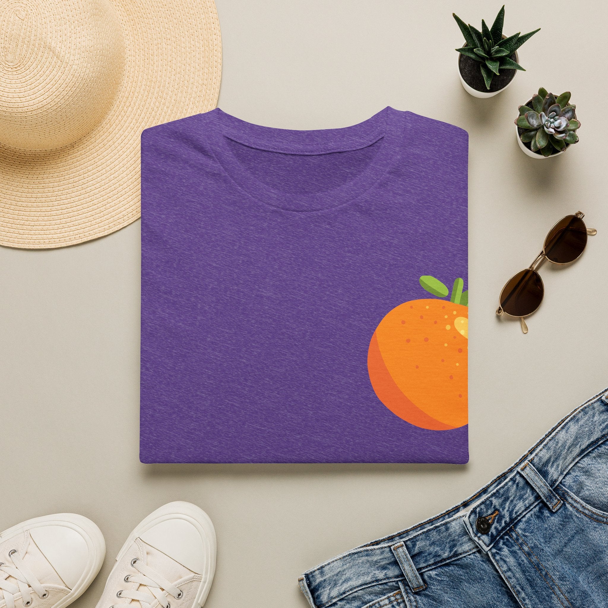 Orange Pocket Tee — Cute Minimalist Citrus Graphic T-Shirt