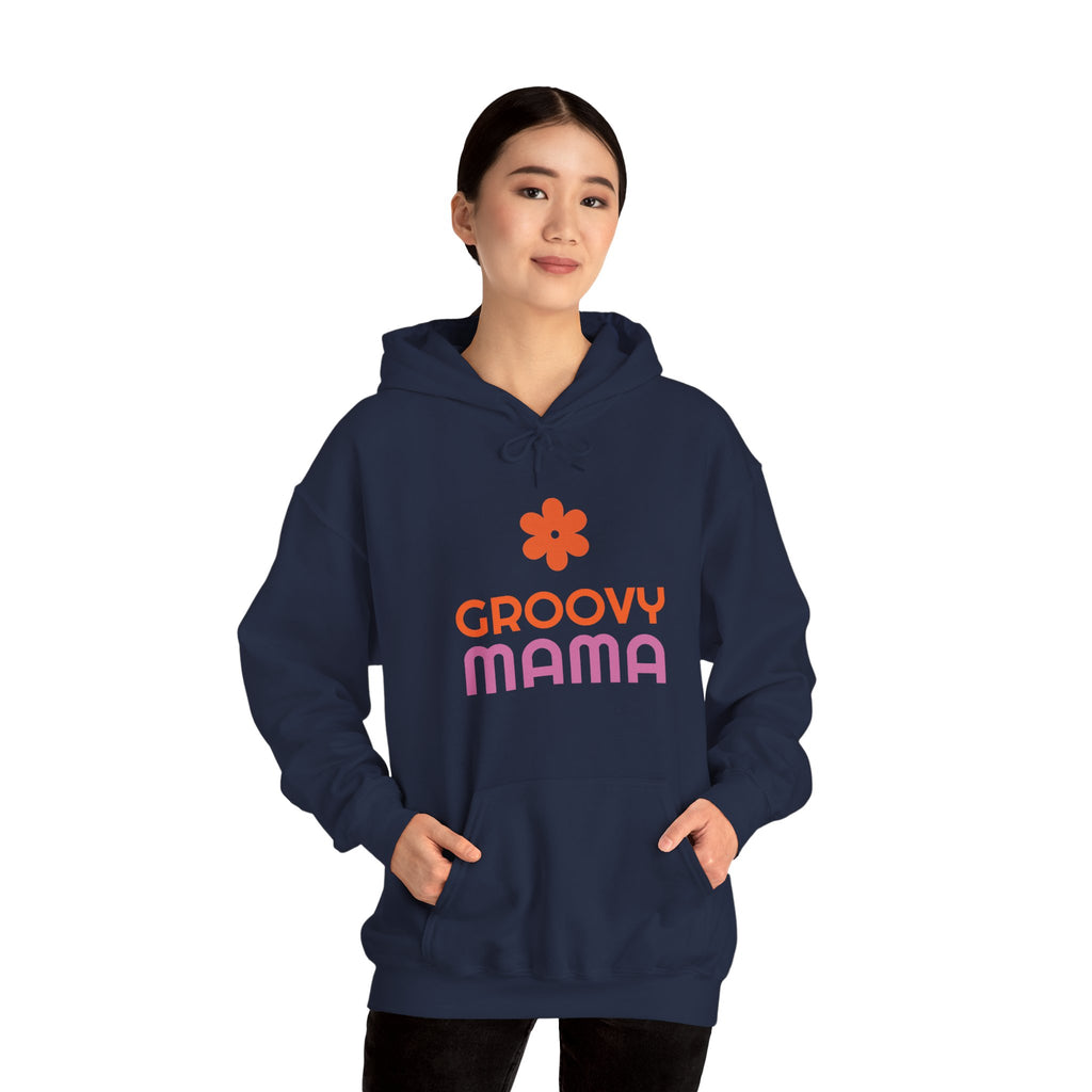 Groovy Mama Hoodie — Cozy Retro Flower Mom Sweatshirt