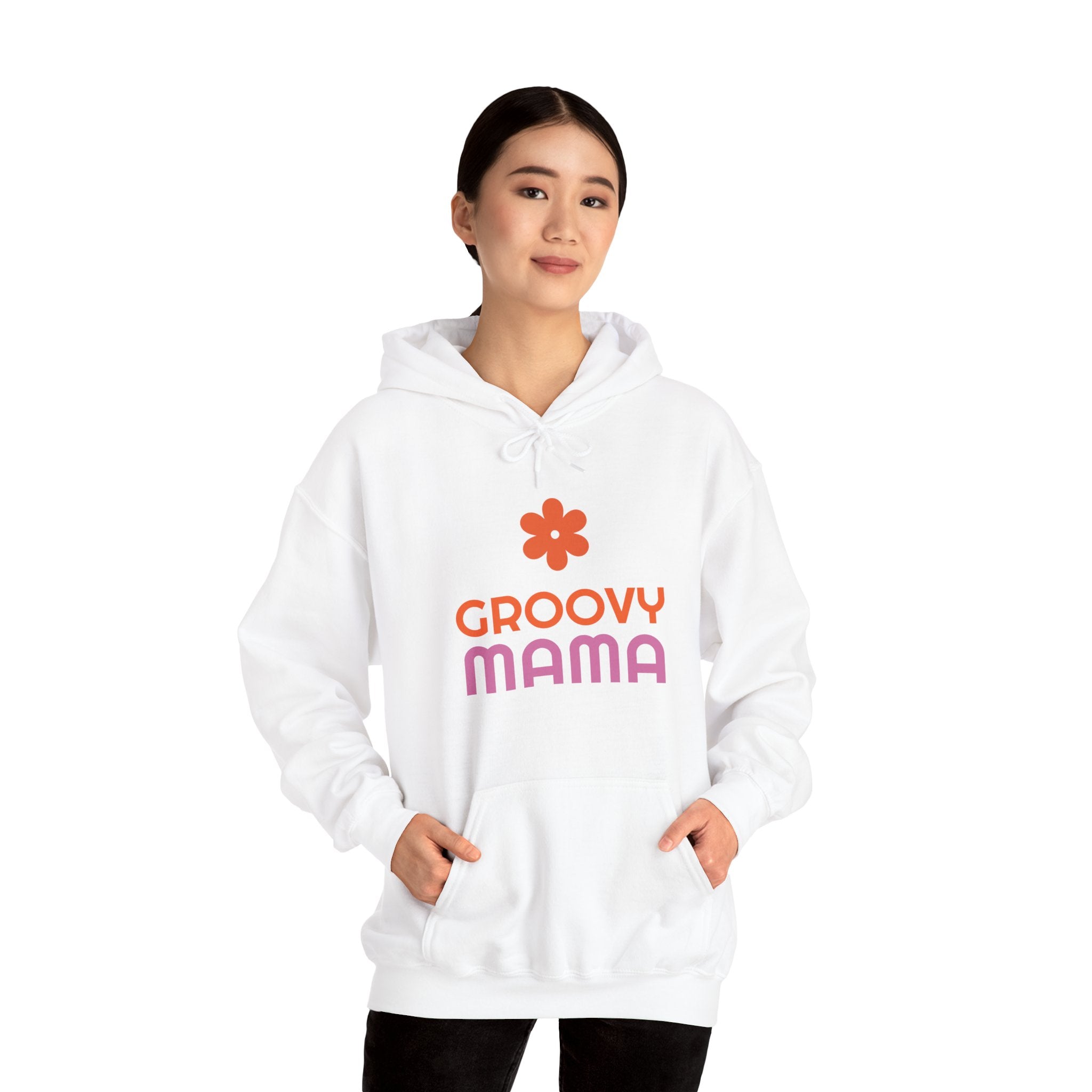 Groovy Mama Hoodie — Cozy Retro Flower Mom Sweatshirt