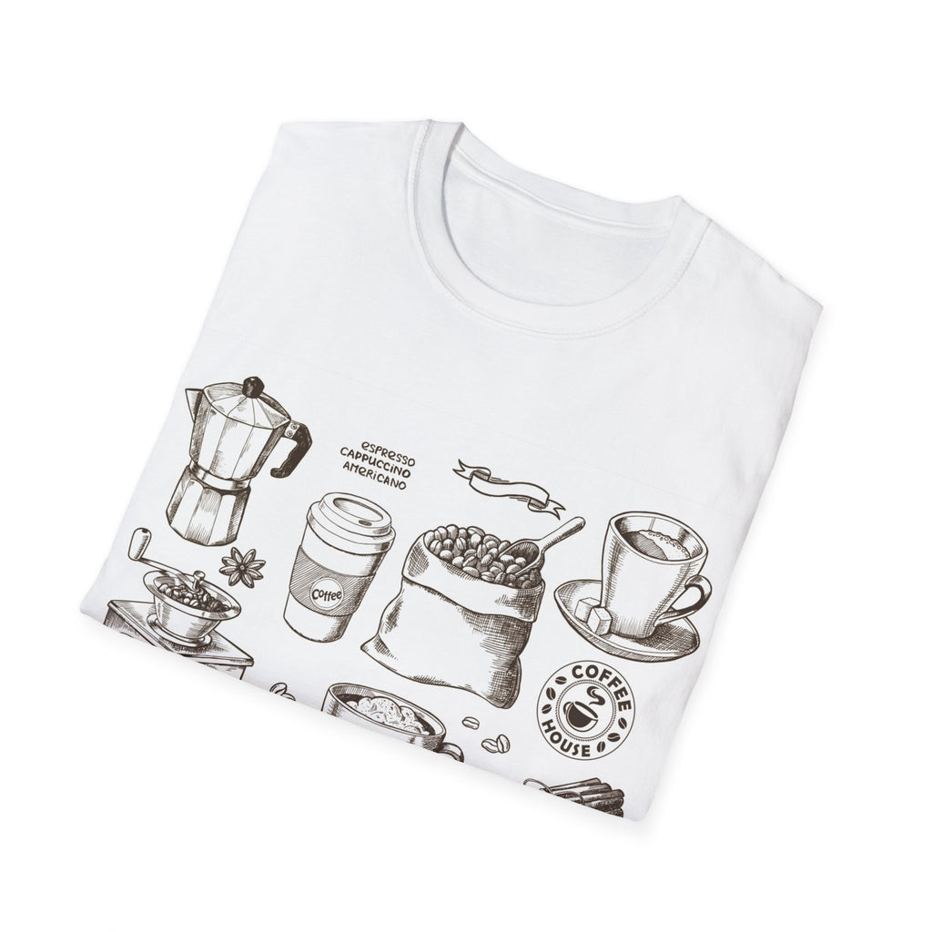 Coffee Lover T-Shirt — Chic Sketched Coffee Design