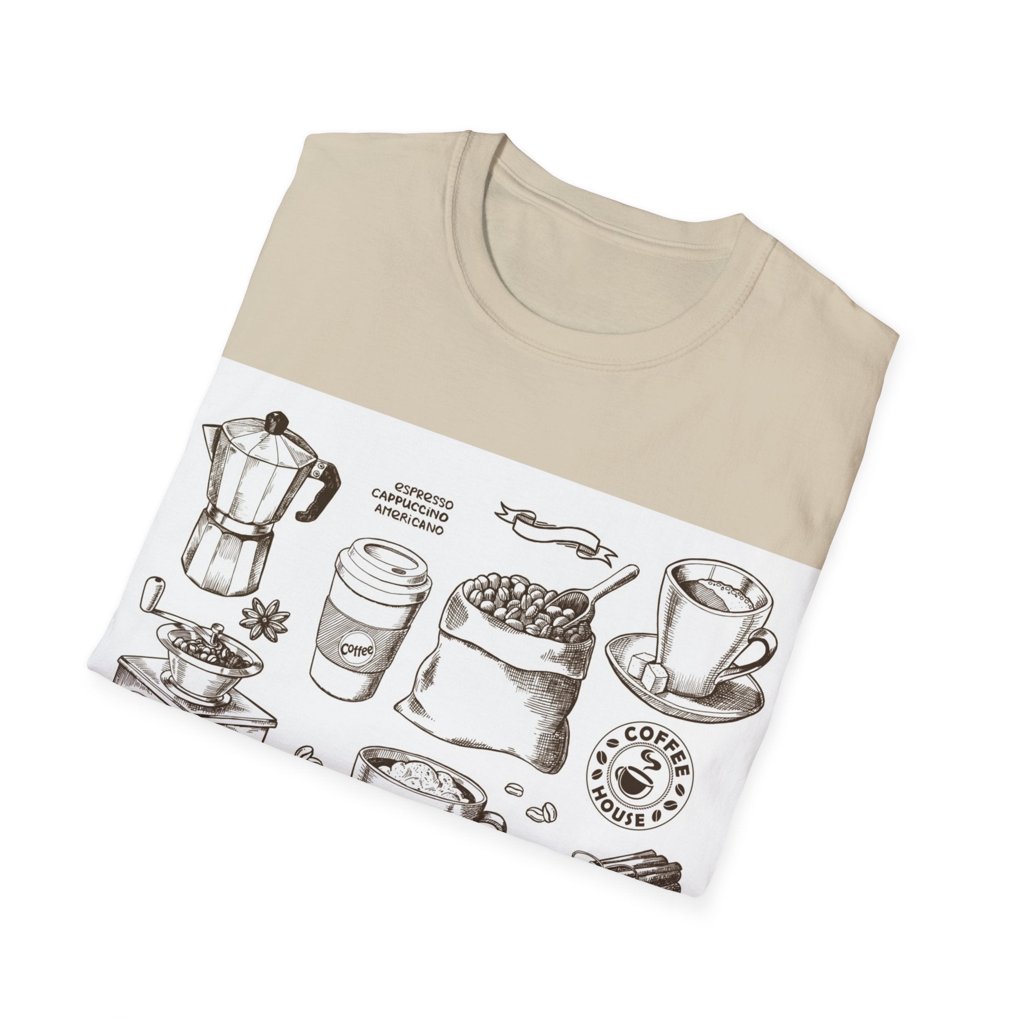 Coffee Lover T-Shirt — Chic Sketched Coffee Design