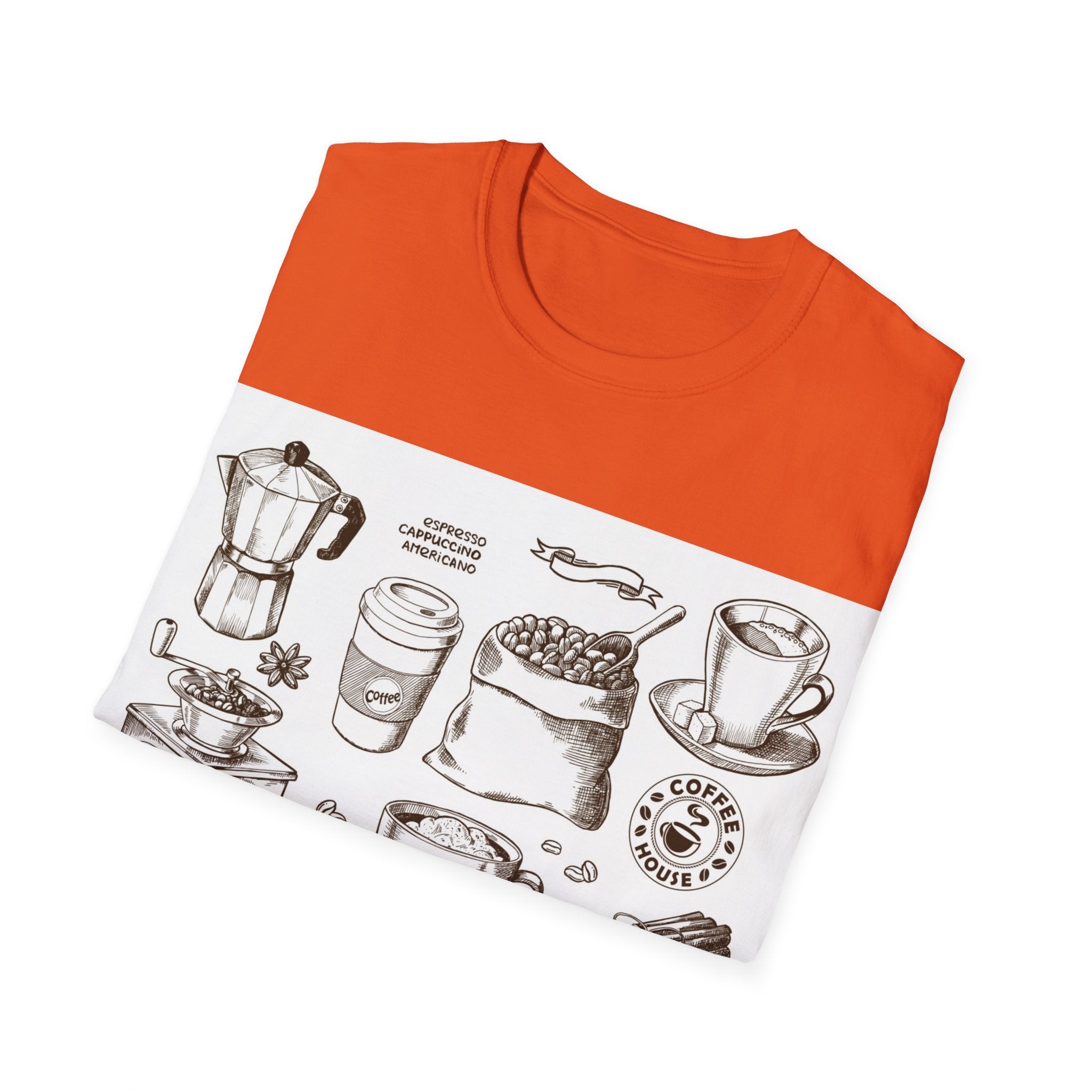 Coffee Lover T-Shirt — Chic Sketched Coffee Design