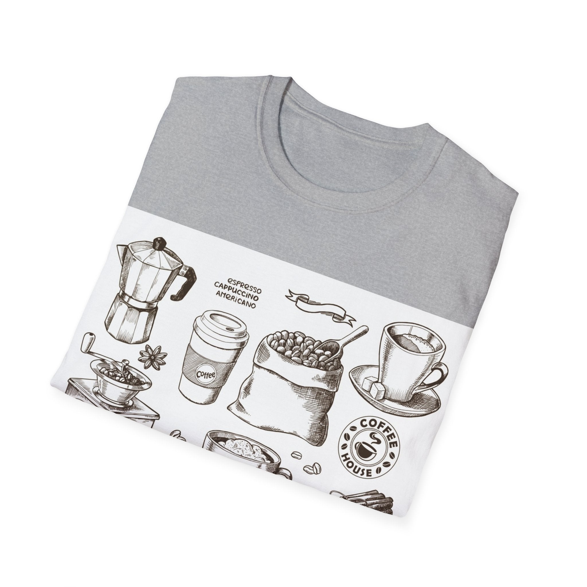 Coffee Lover T-Shirt — Chic Sketched Coffee Design