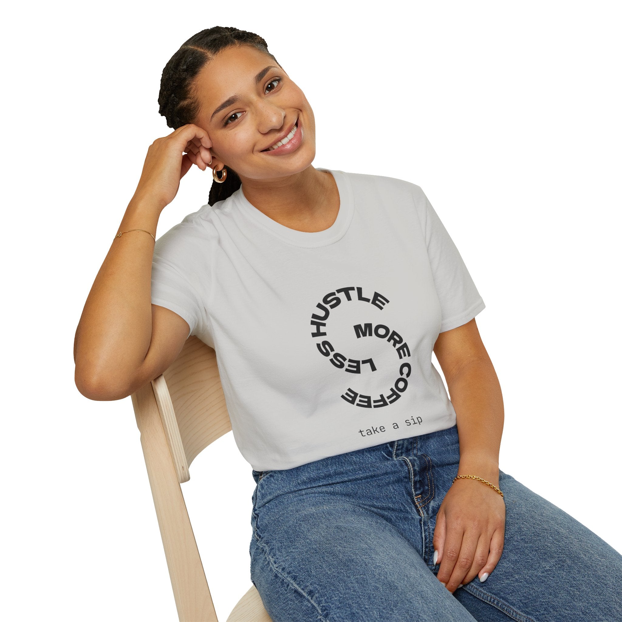 T‑Shirt — “More Coffee” Circular Graphic Motivational Tee