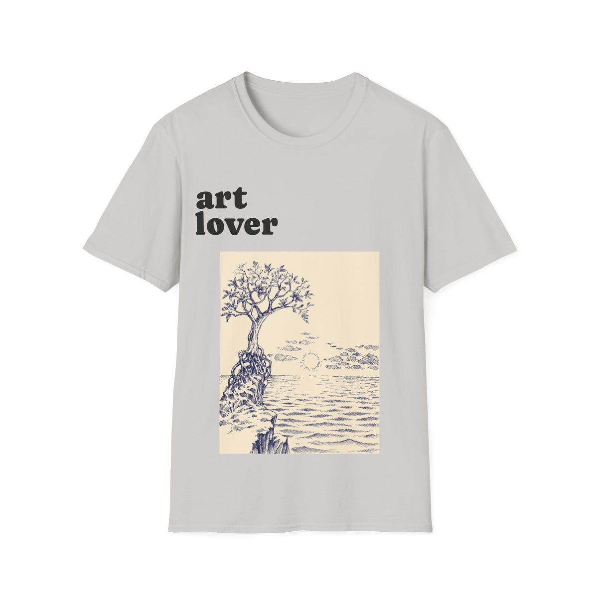 Art Lover T-Shirt — Vintage Seascape Tree Graphic Tee