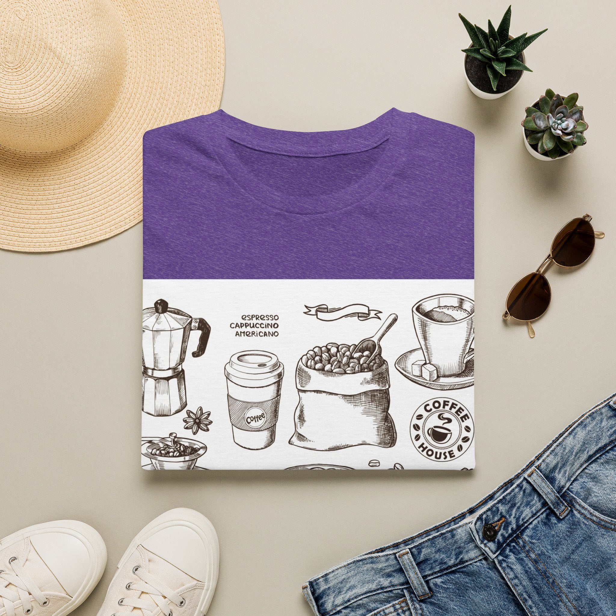 Coffee Lover T-Shirt — Chic Sketched Coffee Design