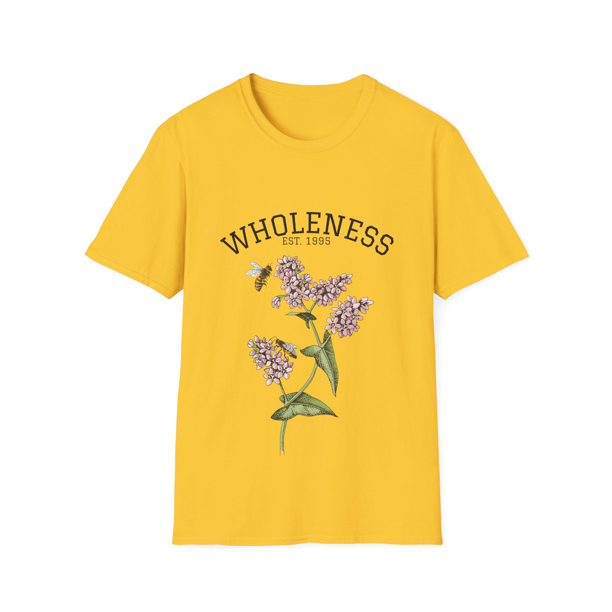 Wholeness Floral T‑Shirt — Vintage Lilac Botanical Design
