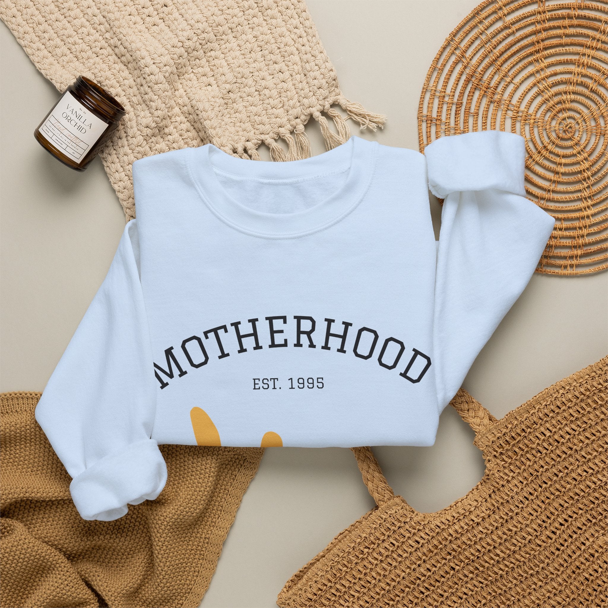 Motherhood Floral Crewneck Sweatshirt — 'Motherhood Est. 1985' Cozy Mom Gift