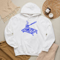 Coffee Cozy Hoodie — Hand Drawn Blue Turkish Coffee Pot Design
