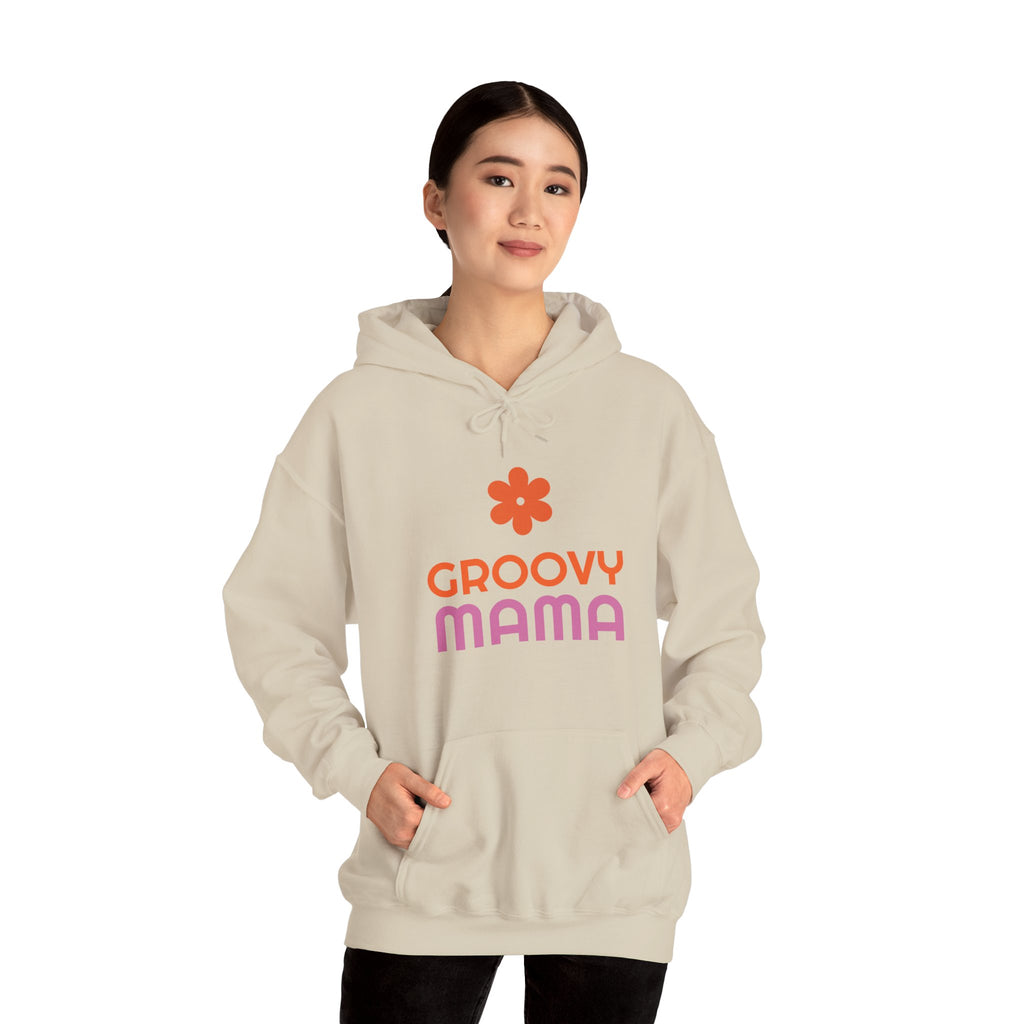 Groovy Mama Hoodie — Cozy Retro Flower Mom Sweatshirt