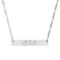 Engraved 'Love' Bar Necklace — Horizontal Pendant
