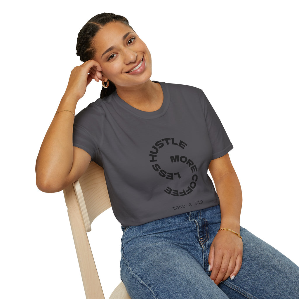 T‑Shirt — “More Coffee” Circular Graphic Motivational Tee