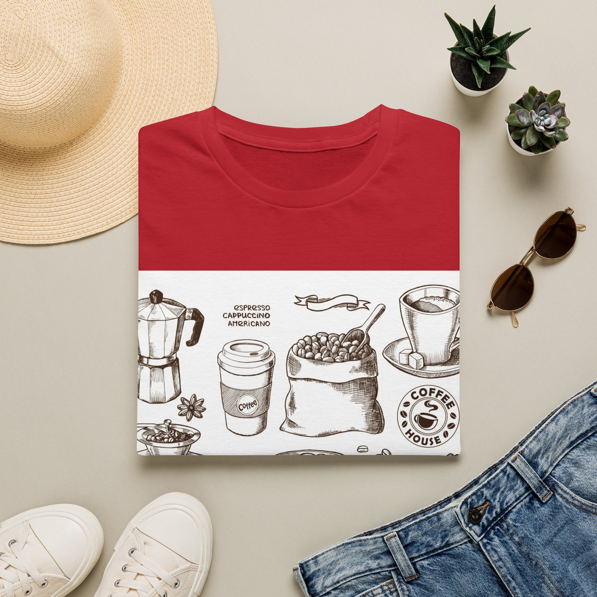 Coffee Lover T-Shirt — Chic Sketched Coffee Design