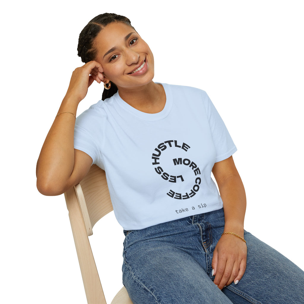 T‑Shirt — “More Coffee” Circular Graphic Motivational Tee
