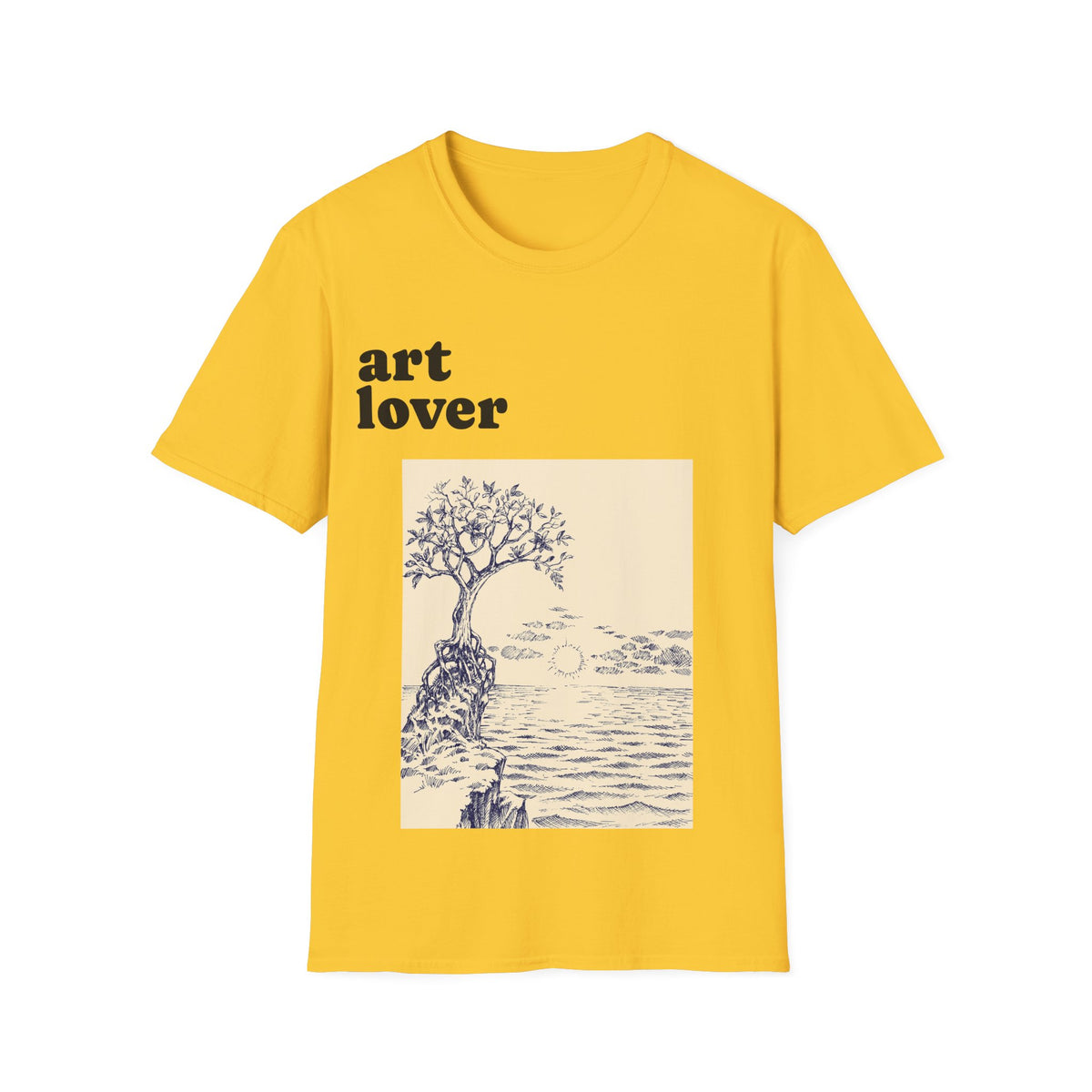Art Lover T-Shirt — Vintage Seascape Tree Graphic Tee