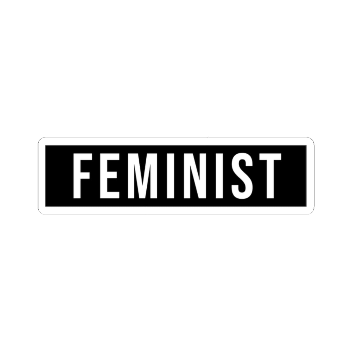 Feminist Sticker — Bold Black Feminism Decal for Laptops & Water Bottles