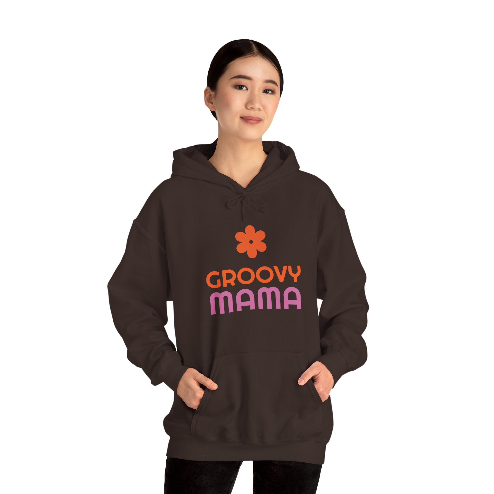 Groovy Mama Hoodie — Cozy Retro Flower Mom Sweatshirt