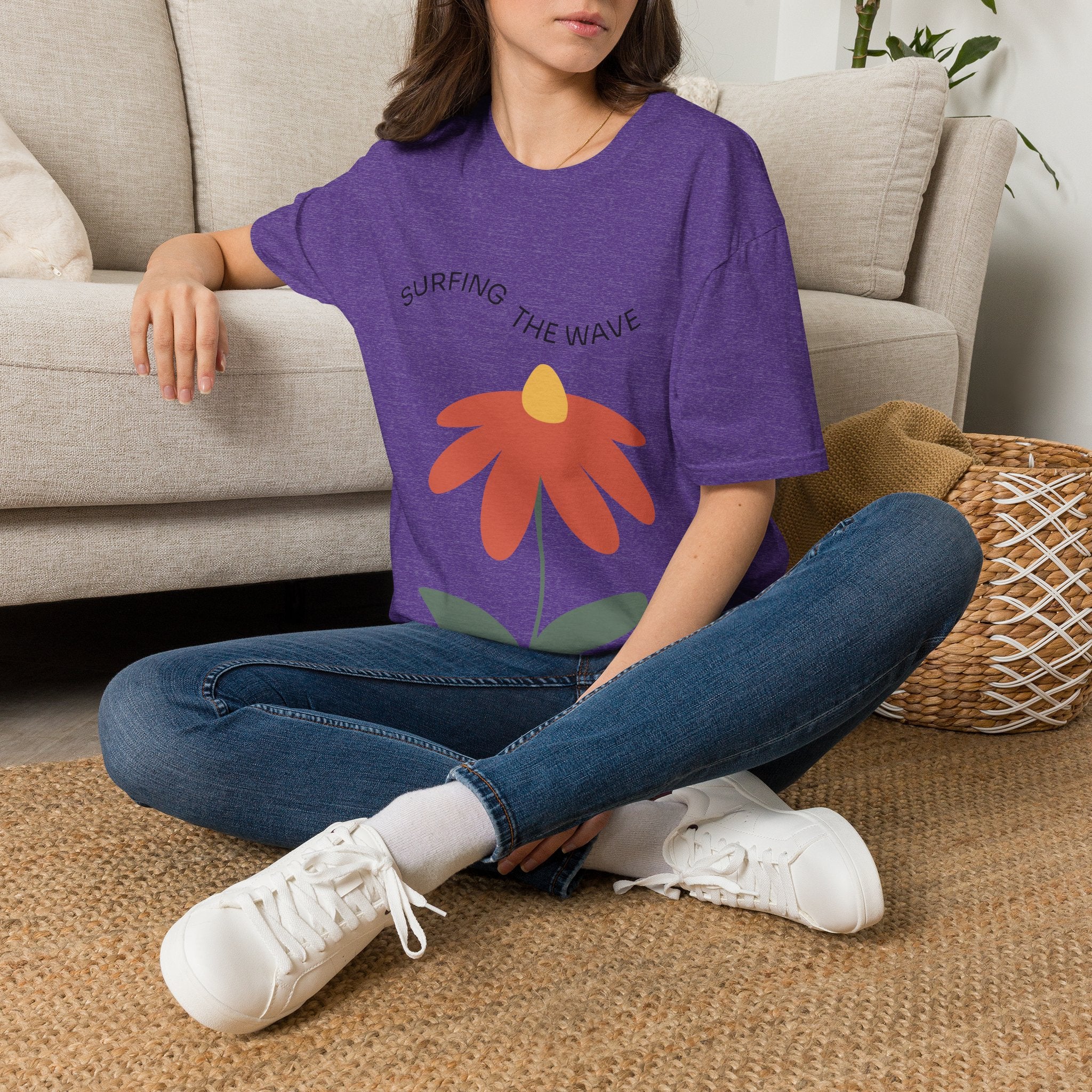 Surfing The Wave Floral T‑Shirt — Retro Daisy Graphic Tee