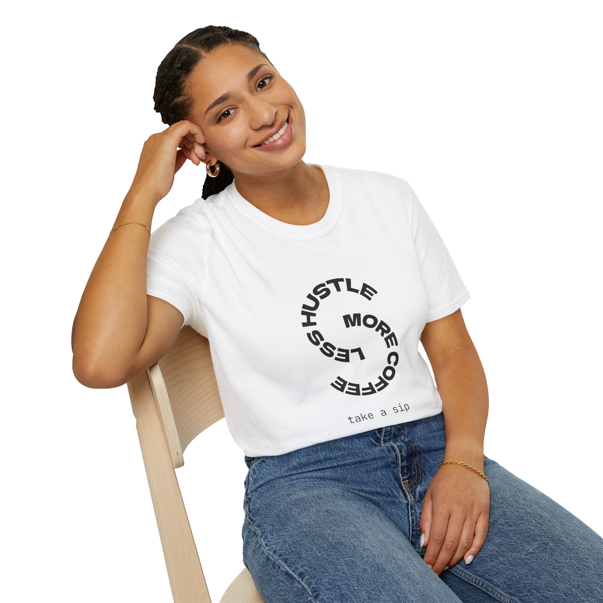 T‑Shirt — “More Coffee” Circular Graphic Motivational Tee