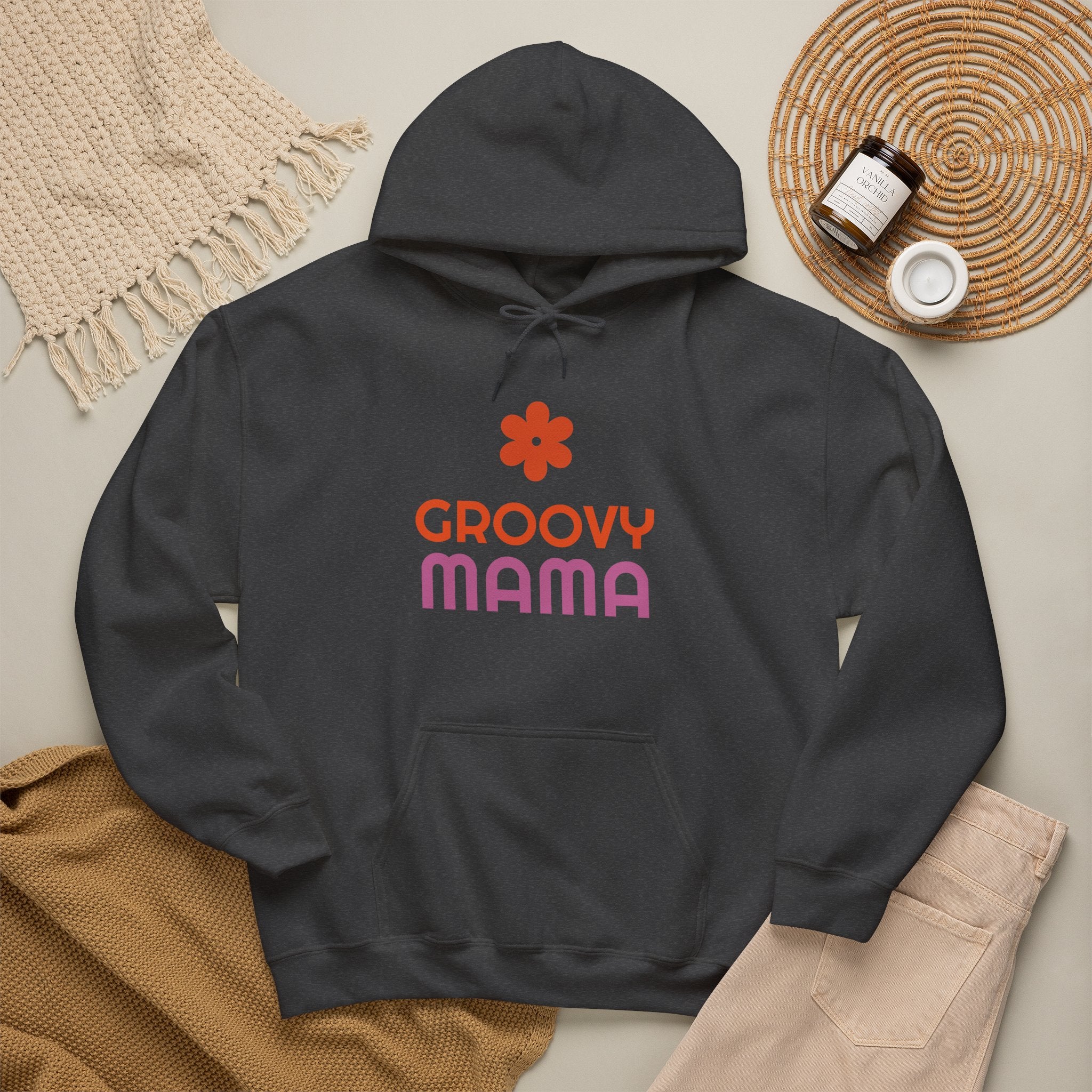 Groovy Mama Hoodie — Cozy Retro Flower Mom Sweatshirt