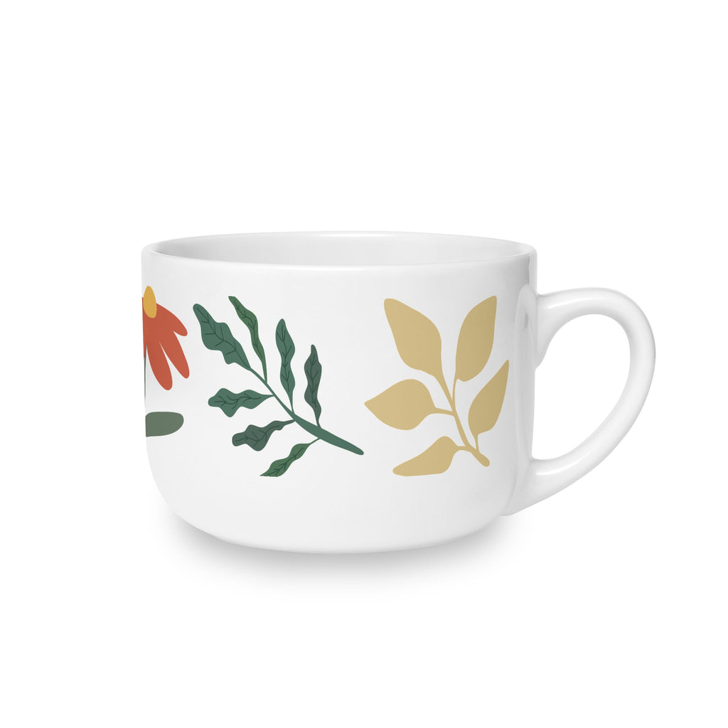 Hand-Drawn Floral & Leaf Pattern 25oz Mug