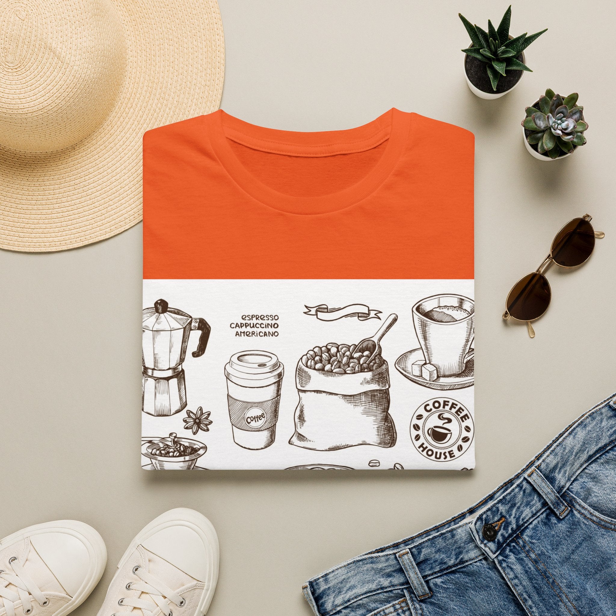 Coffee Lover T-Shirt — Chic Sketched Coffee Design