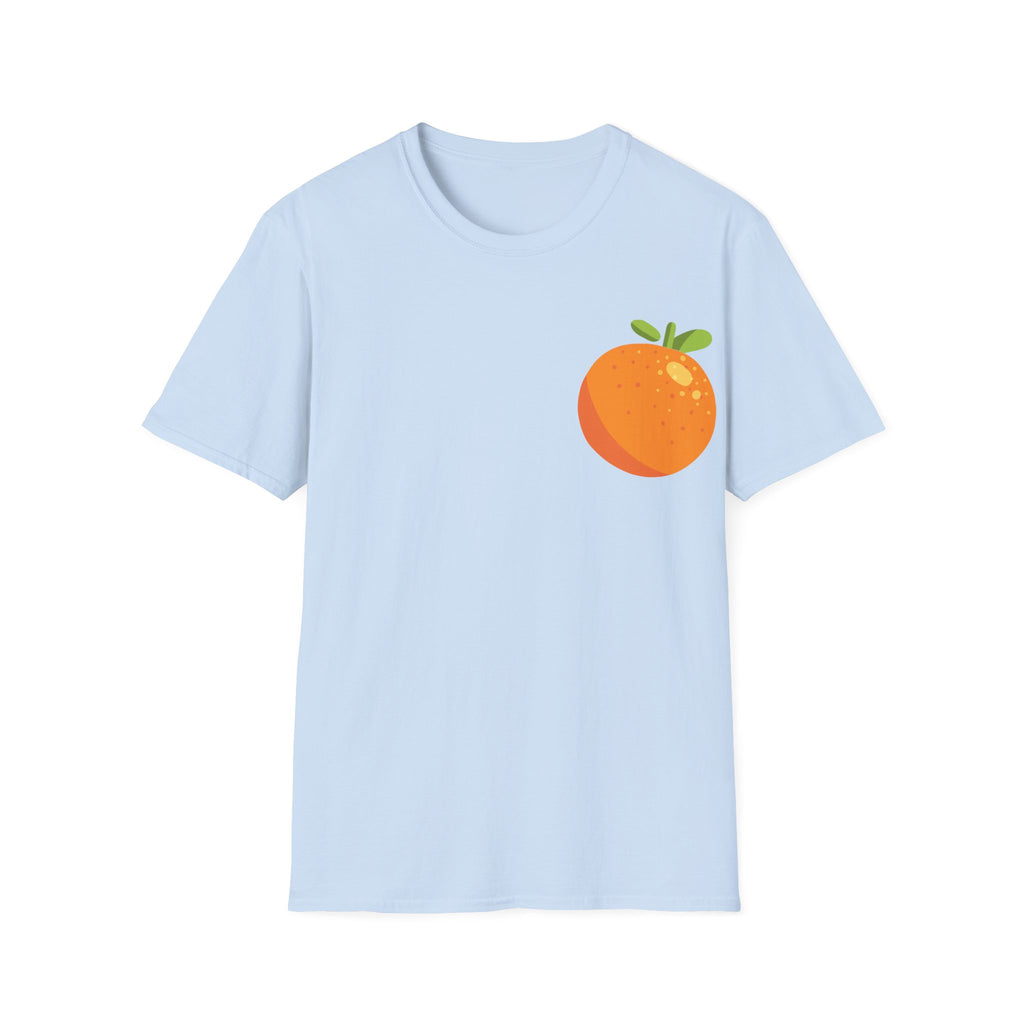 Orange Pocket Tee — Cute Minimalist Citrus Graphic T-Shirt