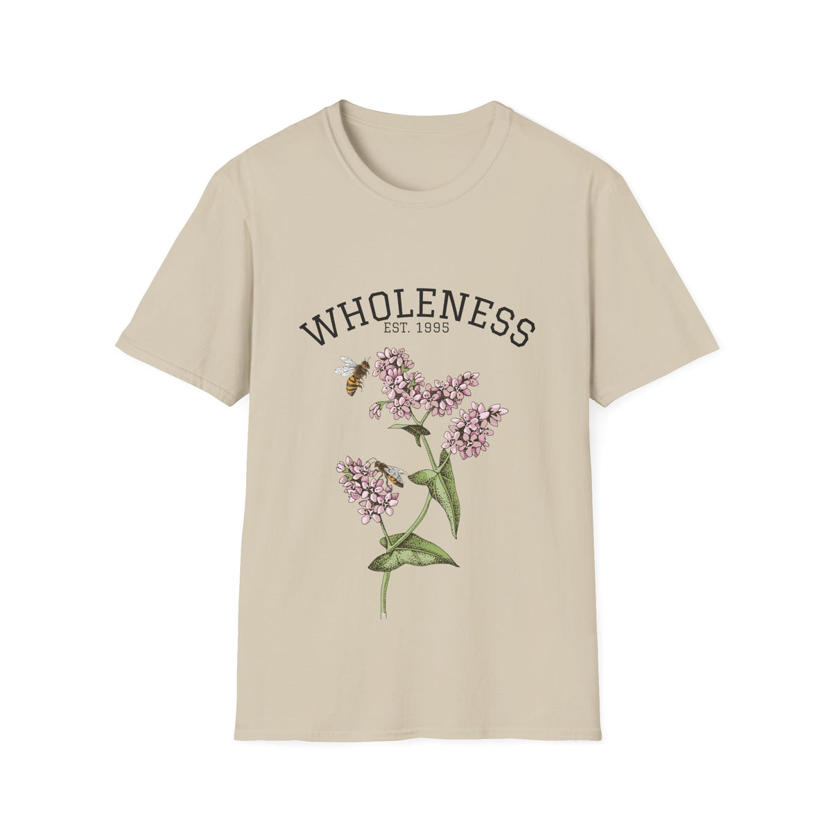 Wholeness Floral T‑Shirt — Vintage Lilac Botanical Design