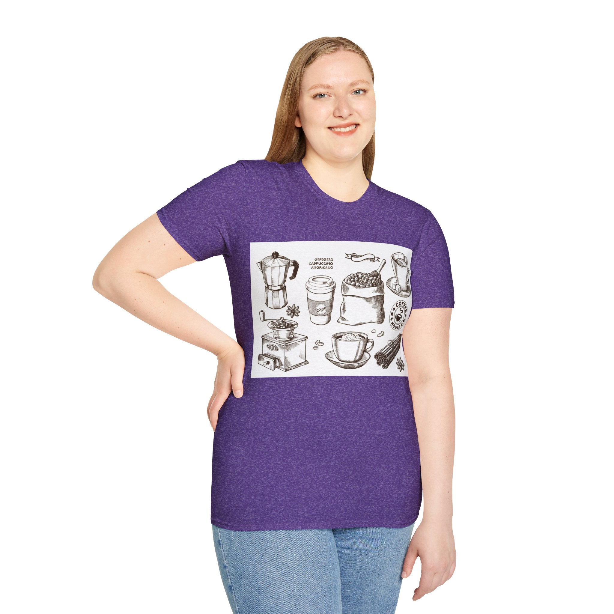 Coffee Lover T-Shirt — Chic Sketched Coffee Design