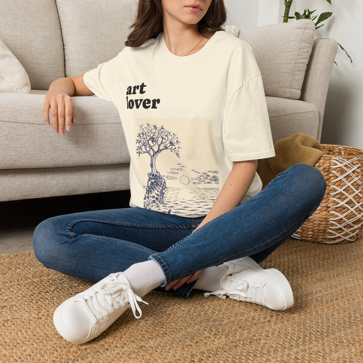 Art Lover T-Shirt — Vintage Seascape Tree Graphic Tee