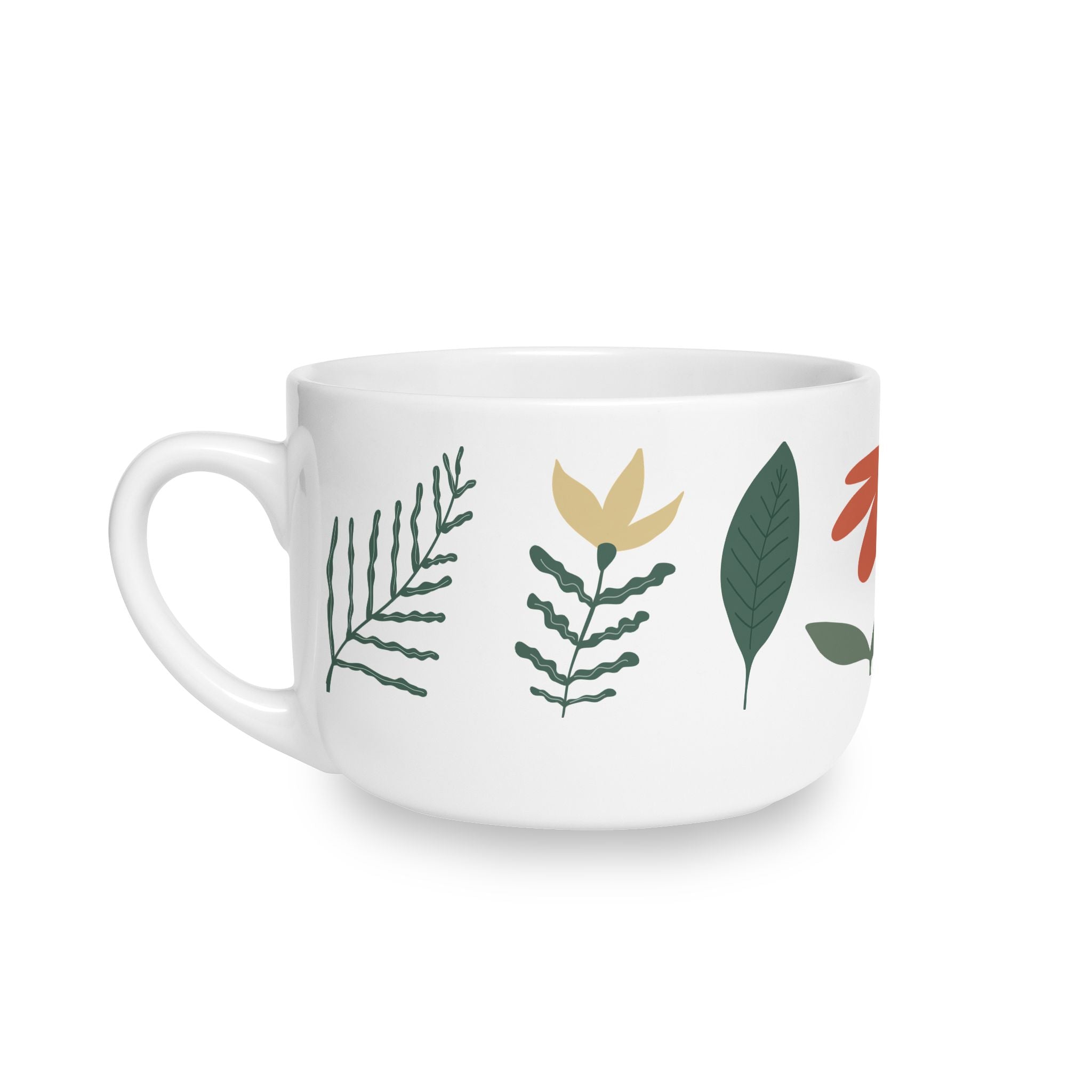 Hand-Drawn Floral & Leaf Pattern 25oz Mug
