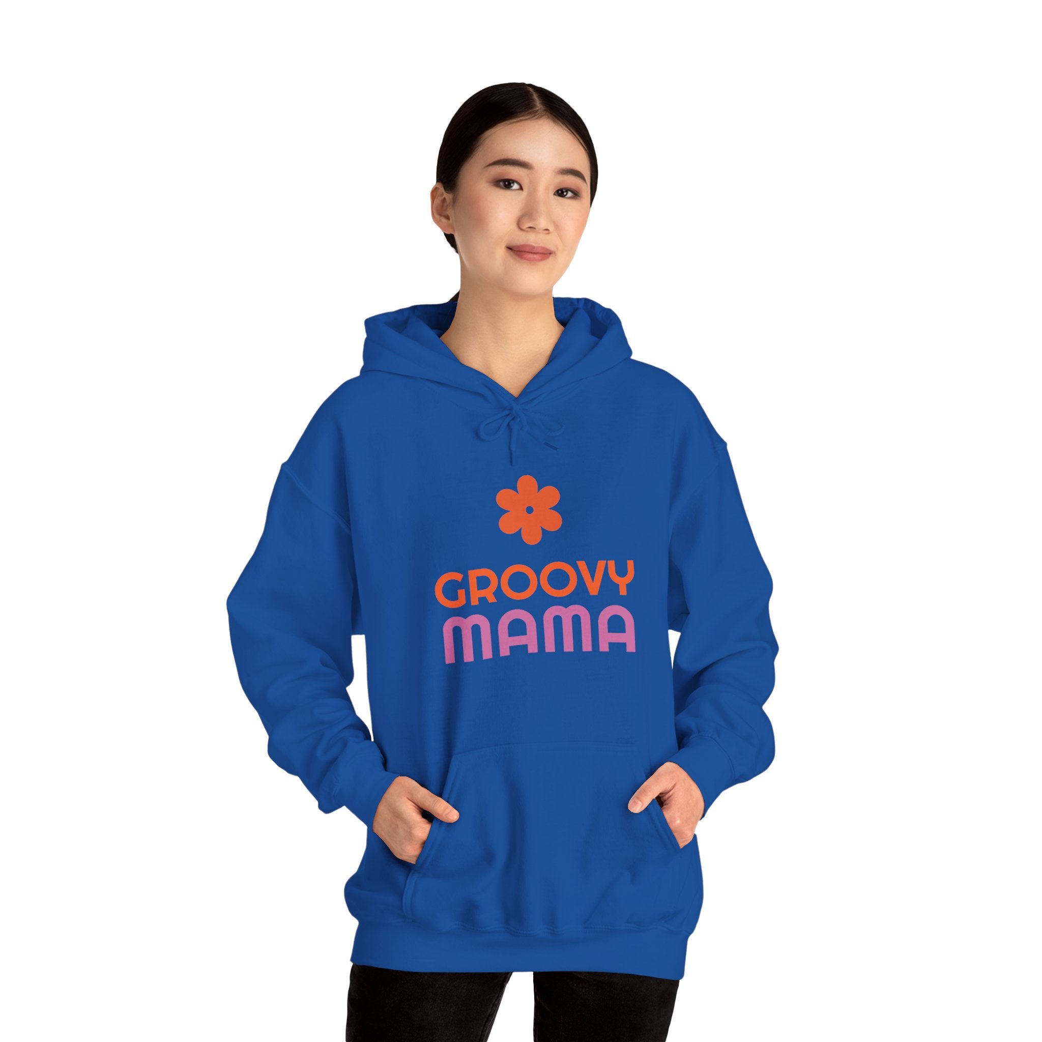 Groovy Mama Hoodie — Cozy Retro Flower Mom Sweatshirt