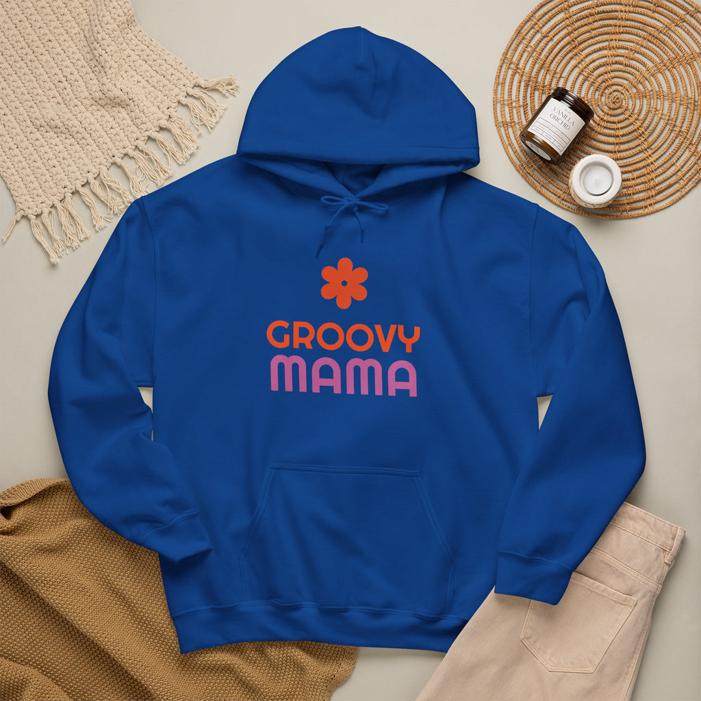 Groovy Mama Hoodie — Cozy Retro Flower Mom Sweatshirt