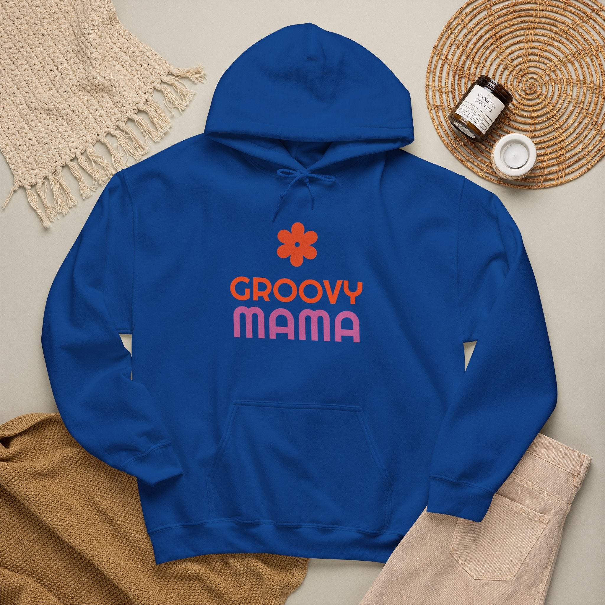 Groovy Mama Hoodie — Cozy Retro Flower Mom Sweatshirt
