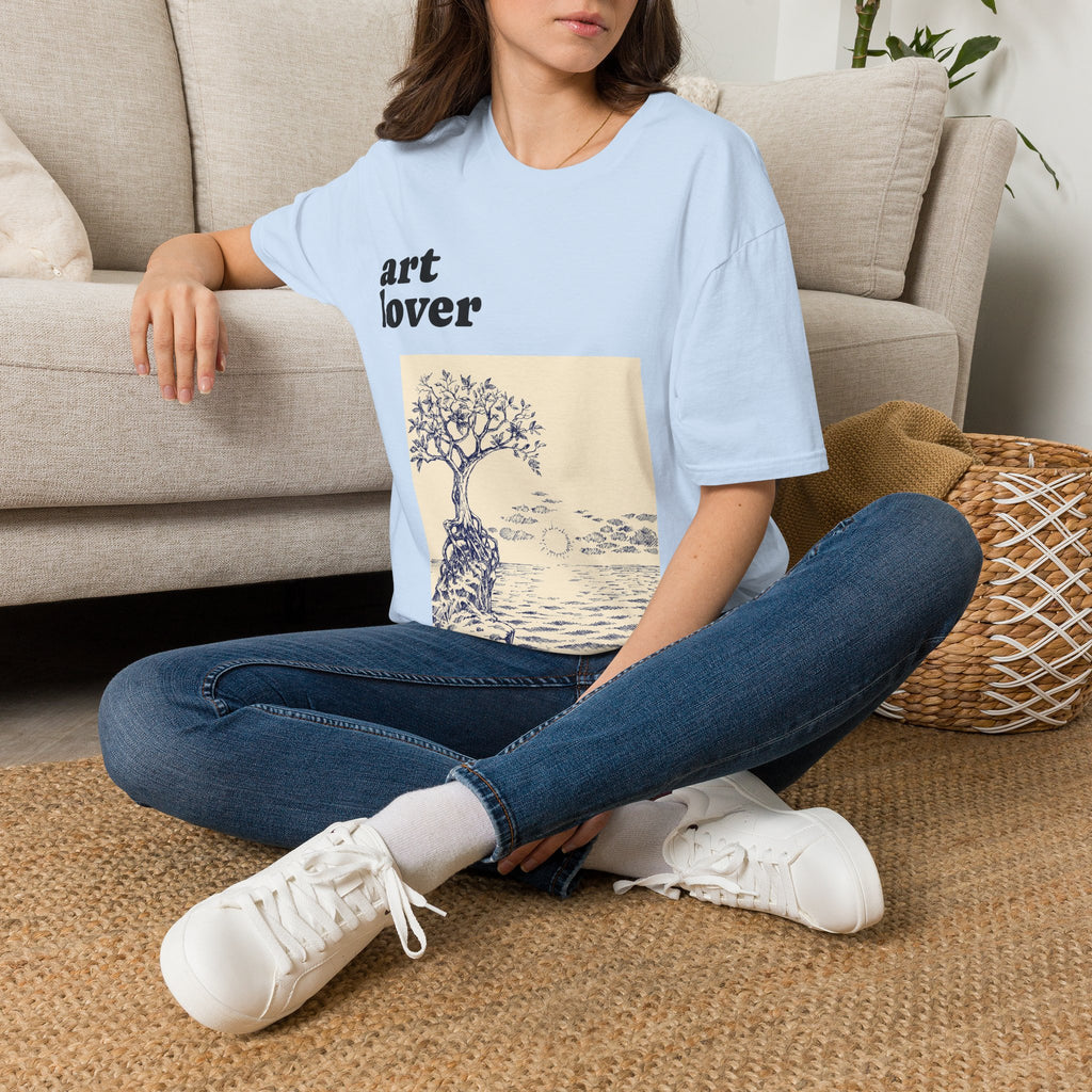 Art Lover T-Shirt — Vintage Seascape Tree Graphic Tee