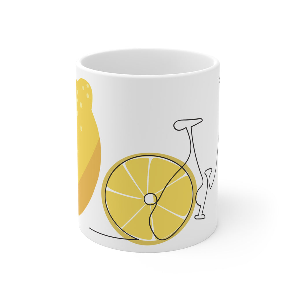 Cute Citrus Bike Mug - Coffee Cup (11 oz)