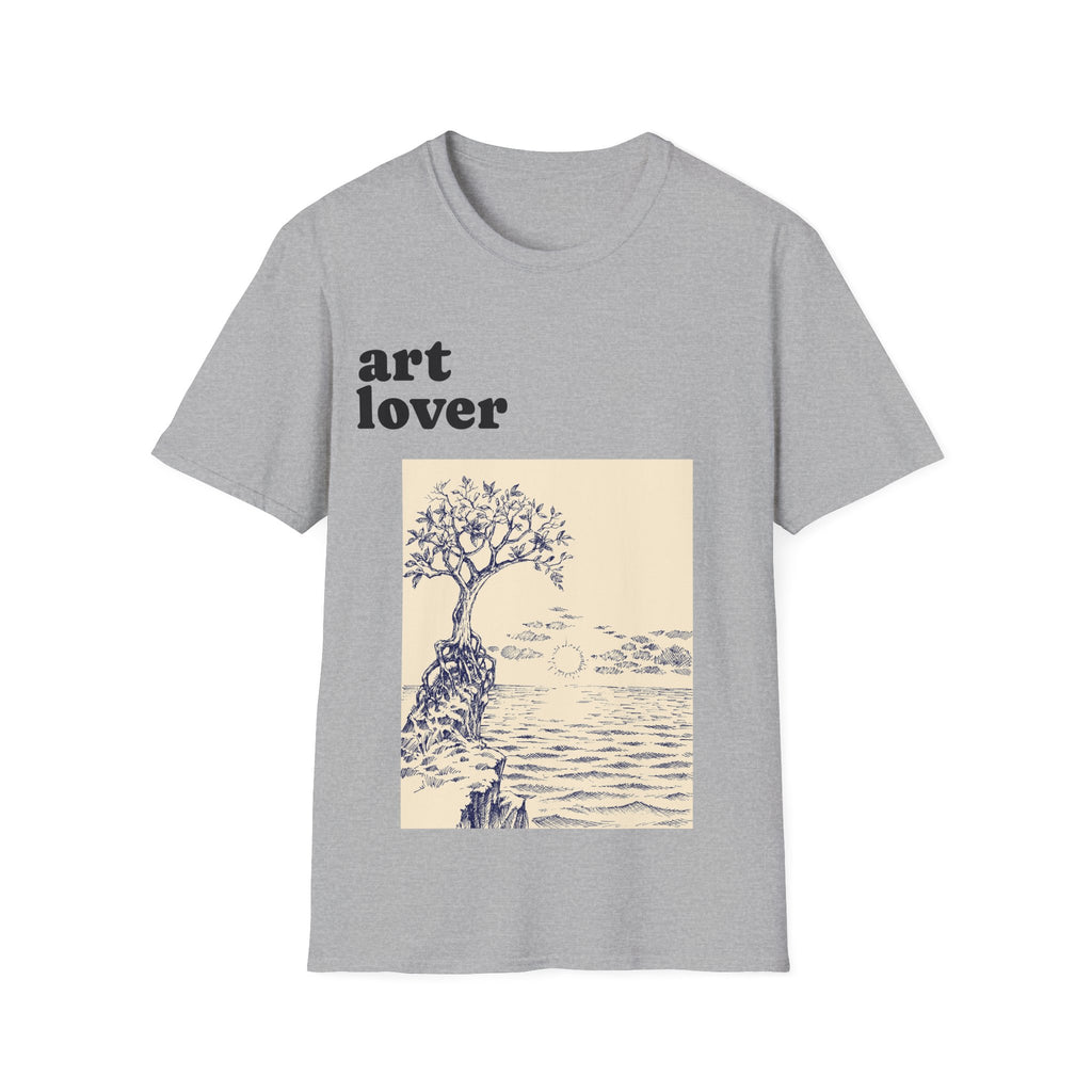 Art Lover T-Shirt — Vintage Seascape Tree Graphic Tee