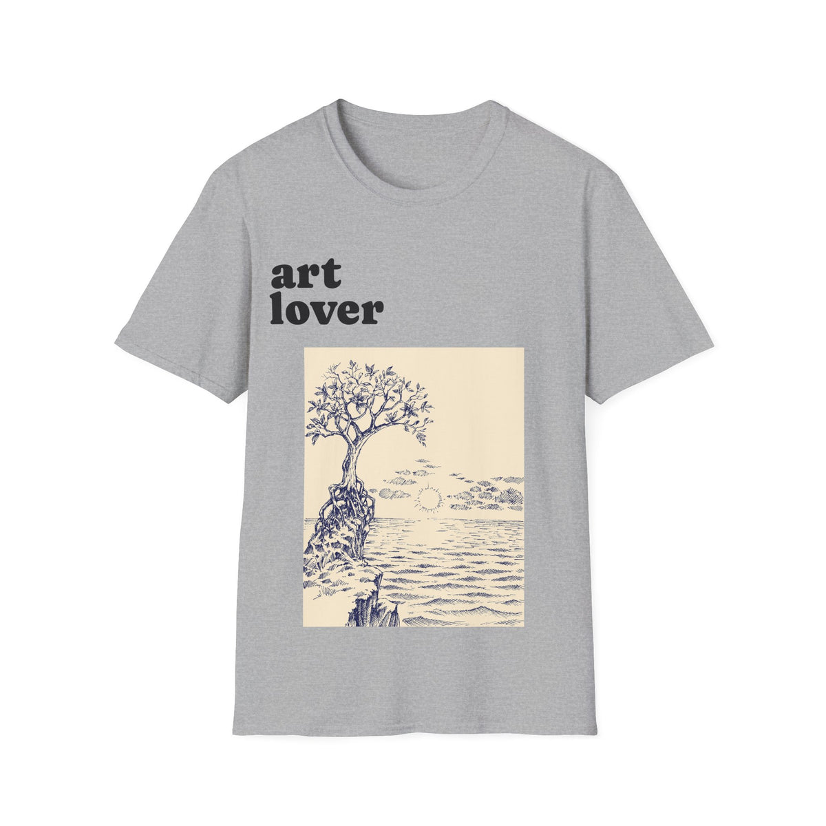 Art Lover T-Shirt — Vintage Seascape Tree Graphic Tee