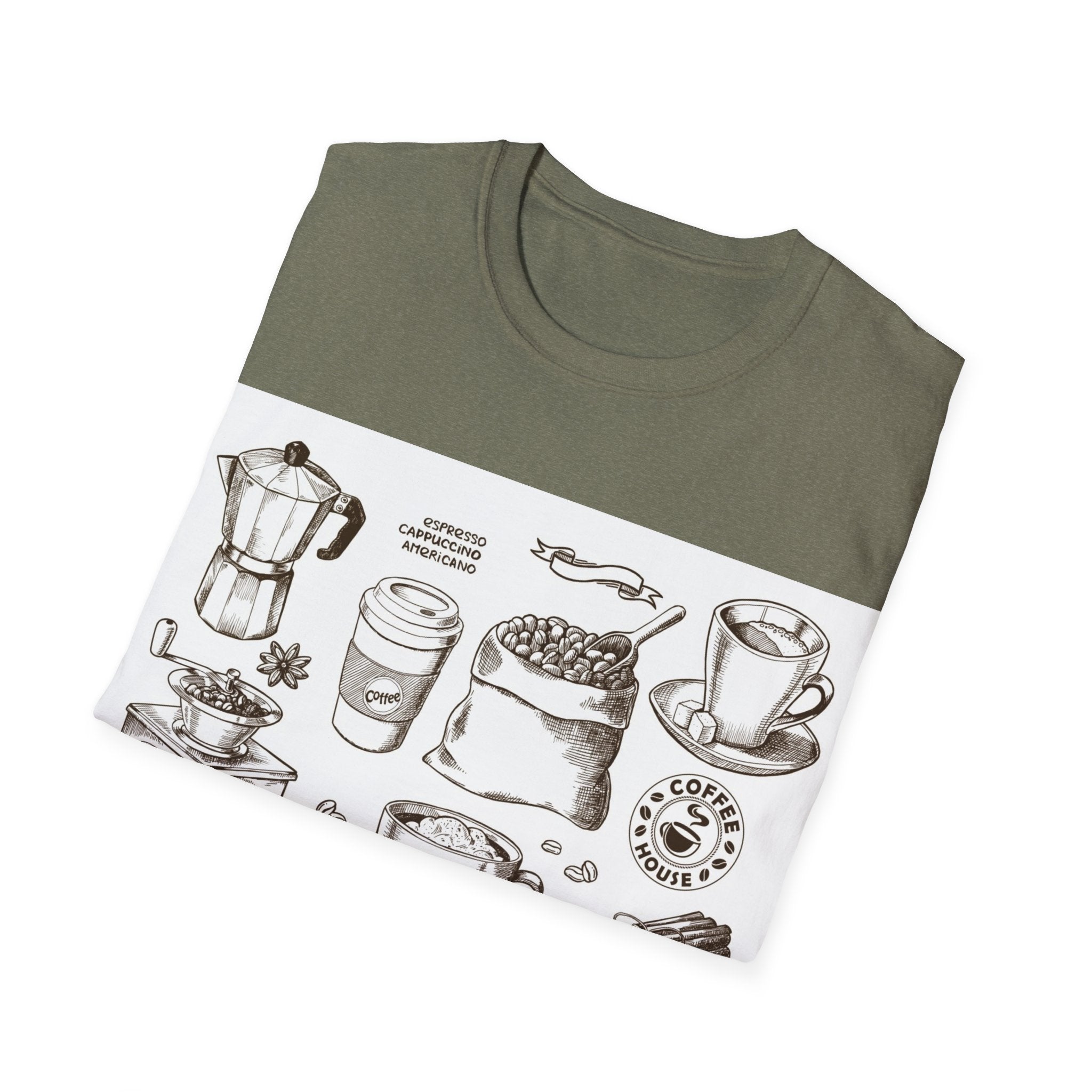 Coffee Lover T-Shirt — Chic Sketched Coffee Design