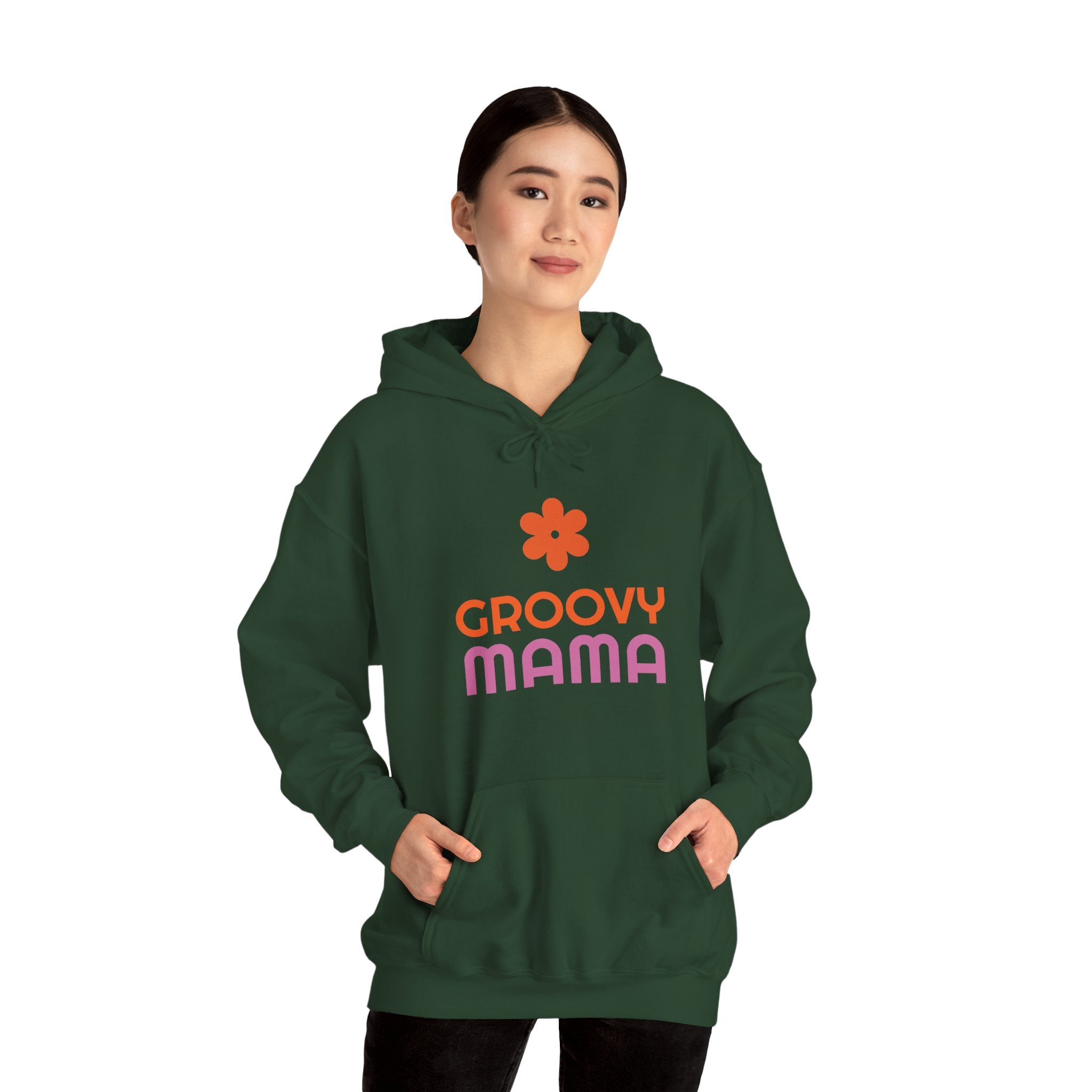 Groovy Mama Hoodie — Cozy Retro Flower Mom Sweatshirt